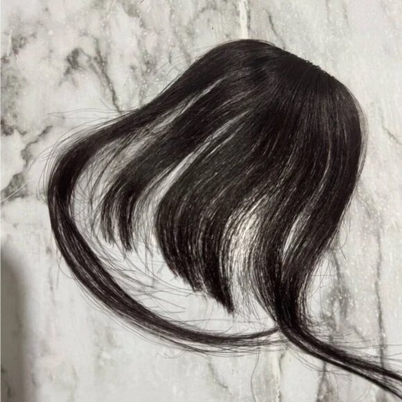 100% Human hair 1 Black Clip in Bangs - Picture 5 of 9